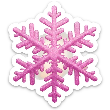 Glittery Pink snowflake sticker