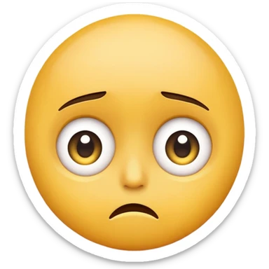 Simple Round Yellow Worried Concerned Scared Emoji Expression  sticker