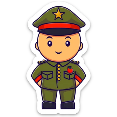 Tomato wearing Napoleon's cocked hat and military officer uniform sticker