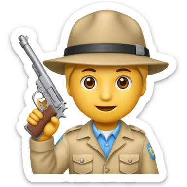 As un emoji blanco con una gorra y una garrafón un pistola y que tenga acepto gánster sticker