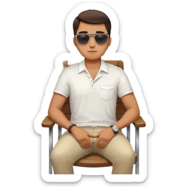 Man + chair + city view, Balcony Sitters sticker