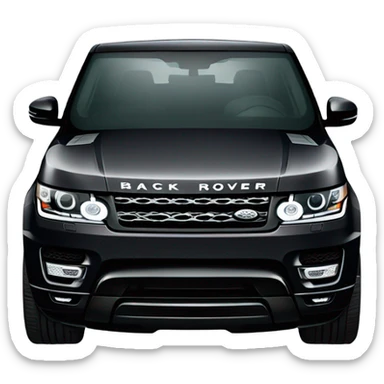 A black Range Rover sport with silver wheels sticker
