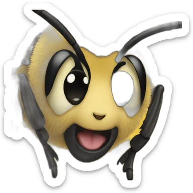A bee with a questionable look sticker