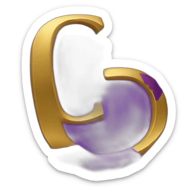 logo of two letters G in purple with gold, size 112x112 sticker