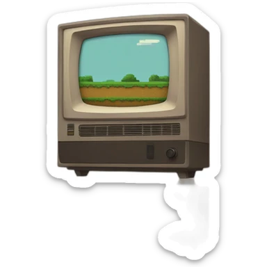 old tv on 8-bits sticker
