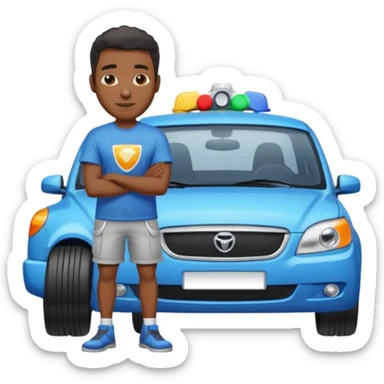 car washer black man  sticker