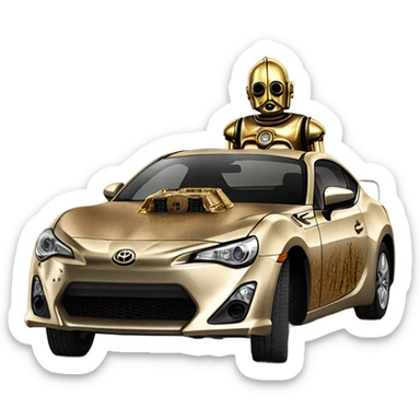 Dusty 2013 Toyota 86 old west Bounty hunter C-3PO carbonized tarnished from space  sticker