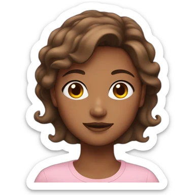 lesbian brown haired girl sticker