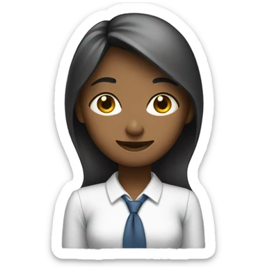 shy female office wor sticker