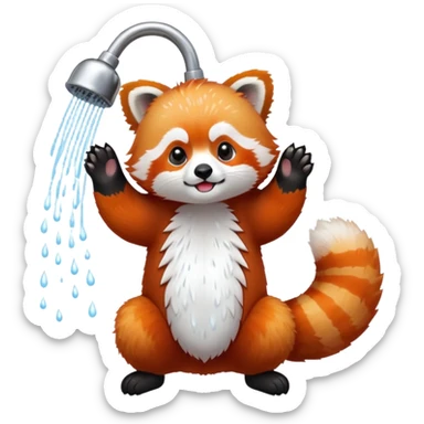 red panda shower sticker