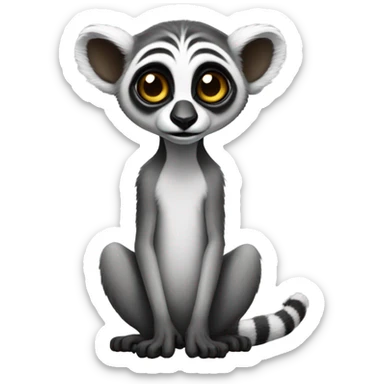 lemur full body. cute female sticker