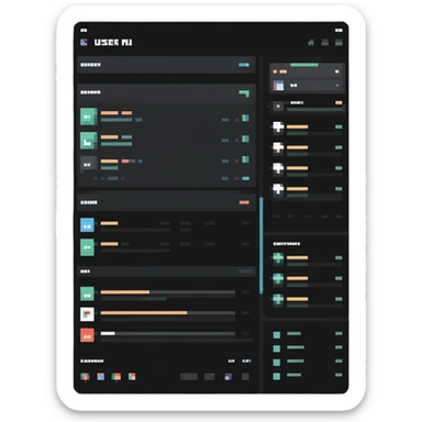 Desktop app user interface with sidebar, menu, and content area sticker