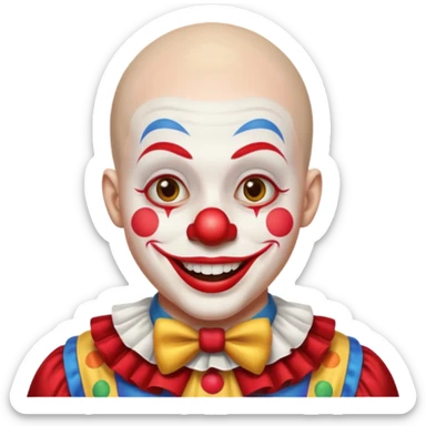 buzz cut haired clown sticker