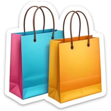 2 beautiful shopping bag with details sticker