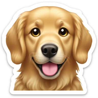 Golden retriever with pink bow sticker