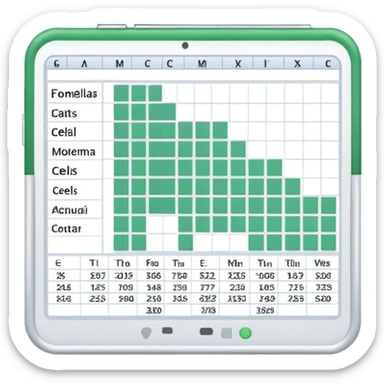 spreadsheet with data cells and formulas sticker