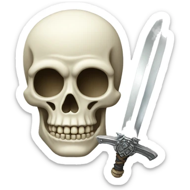 Skeleton head with sword sticker