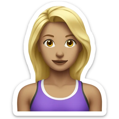 Blonde girl in gym sticker