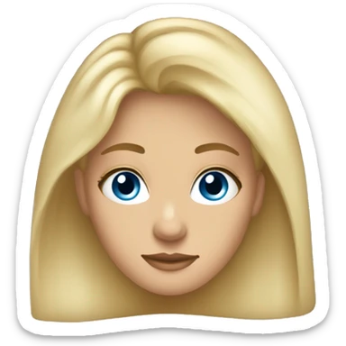 Dirty blonde hair long lashes pretty girl lightly tanned blue eyes sticker