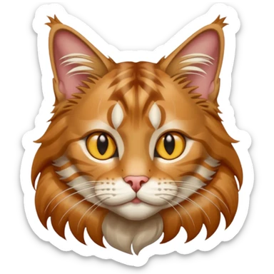 maine coon roux et gris rayé sticker