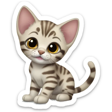 Bengal kitten snow mink sticker