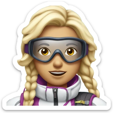 Blonde girl skiing sticker
