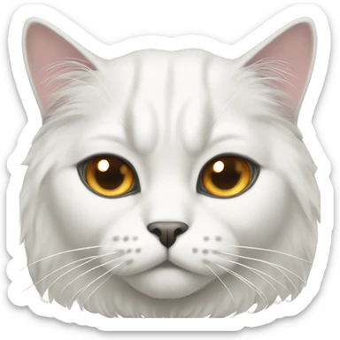 Serious dominant white cat persa sticker