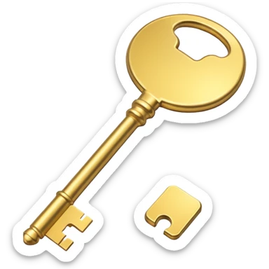 gold basic key sticker