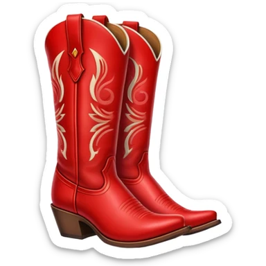 Red cowboy boots sticker
