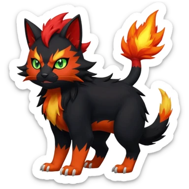 Nargacuga-Litten-Torracat-fusion-Fakemon-Pokémon-creature  sticker