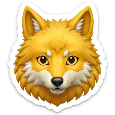 yellow wolf head sticker