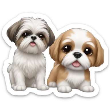 human baby vs shih tzu sticker