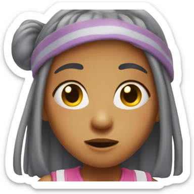 Girl with a funny tongue sticker