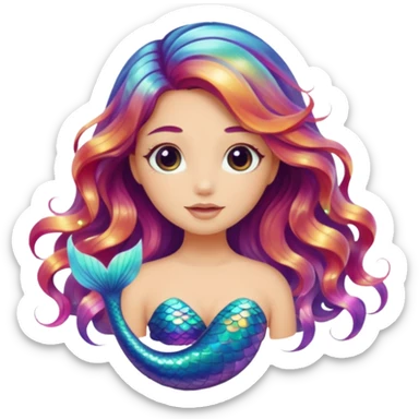 Iridescent mermaid hair sticker