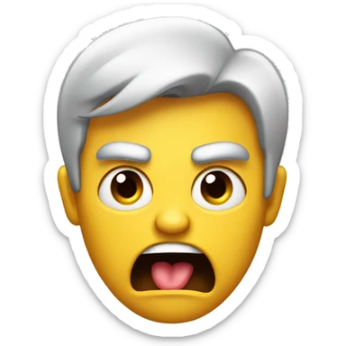 angry person with tongue out sticker