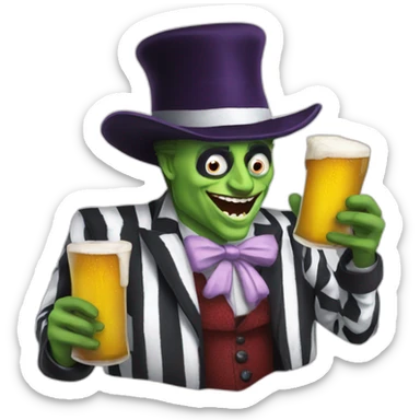 Beetlejuice-drink-beer sticker