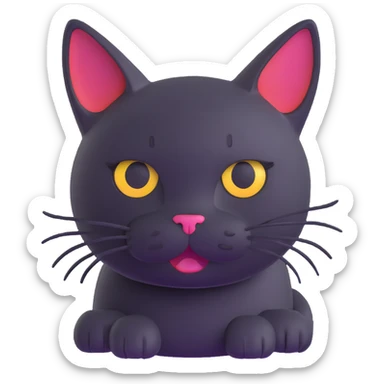jolly one-eyed cat sticker