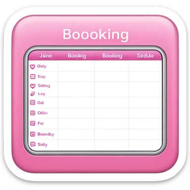 online booking schedule (pink) sticker