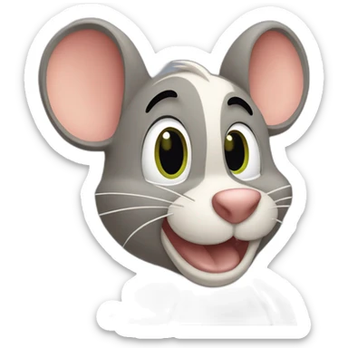 jerry mouse in tom and jerry style sticker