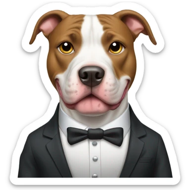 Pitbull dog in a suit sticker