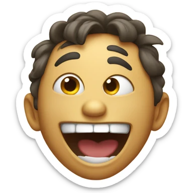 Crazy face laughing sticker
