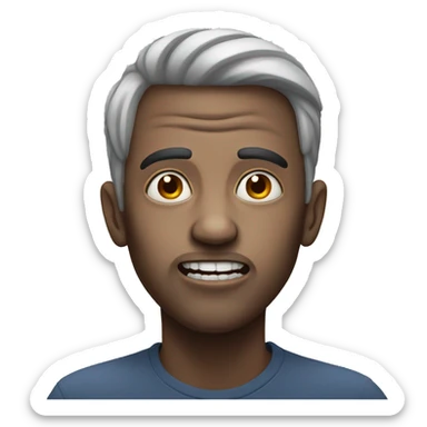 terrifying uncanny face sticker