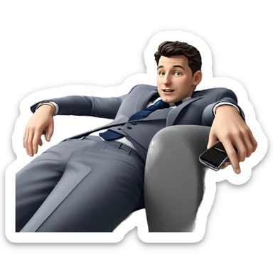 formal attire with phone indoors sticker