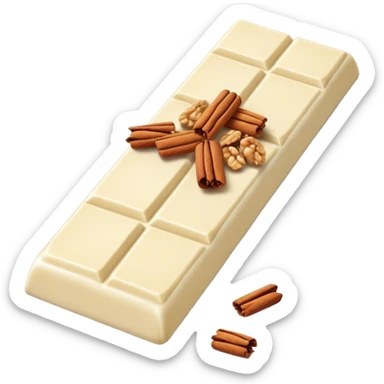 White chocolate with apple cinnamon and granola pieces sticker