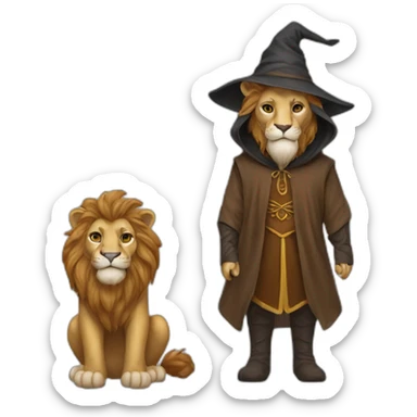  lion brown Wizard clothe sticker