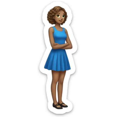the white girl in the blue dress thinks sticker