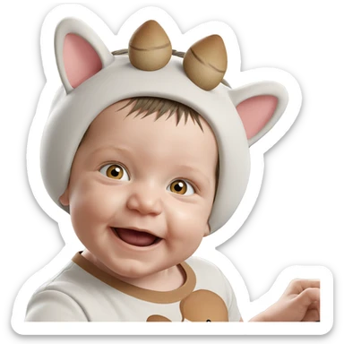boy with animal ears sticker