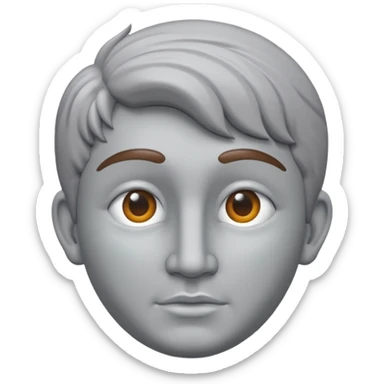 Dios griego estilo estatua de color gris, de perfil mirando con una lupa de sticker