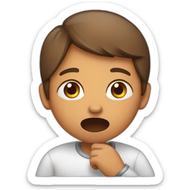 Saying sorry while holding ear sticker