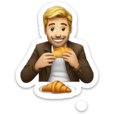frenchman eating croissant sticker